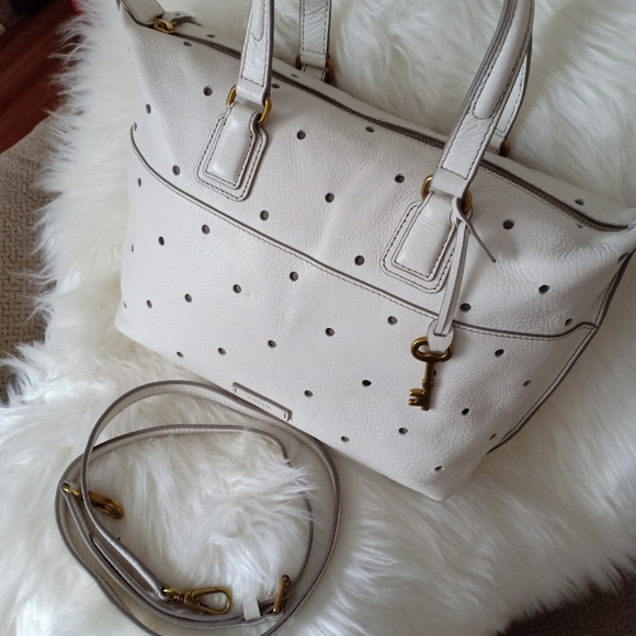 Rare Fossil Julia white perf polka dots - Picture 2 of 12